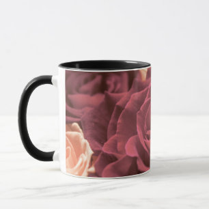 Schöne rote rosa Rosen Blumen Foto romantisch re Tasse