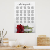 Schöne Rote Rose 25 Tafelübersicht Poster (Küche)