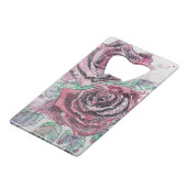 Schöne Rote Rose Aquarellmalerei Geldbeutel Flaschenöffner (Vorderseite Schrägansicht)