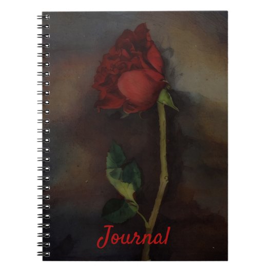 Schöne Rote Rose Art Journal Notizblock (Vorderseite)