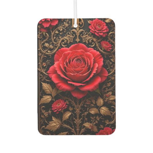 Schöne rote Rose Autolufterfrischer (Vorderseite)