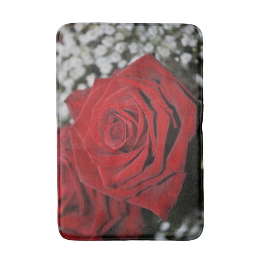 Schöne Rote Rose Badematte (Vorderseite Vertikal)