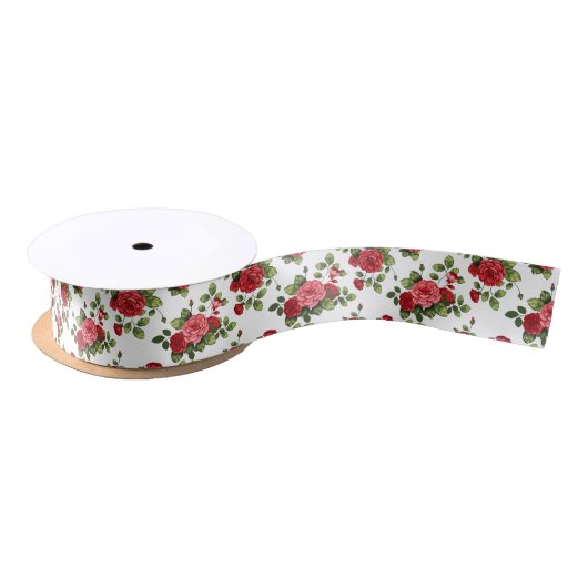 Schöne Rote Rose Bouquet Satin Ribbon Satinband (Spule)