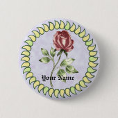 Schöne Rote Rose Button (Vorderseite)