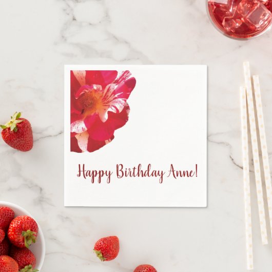 Schöne rote Rose Cocktail Napkin Serviette (Beispiel)