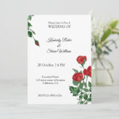 Schöne Rote Rose Einladung (Stehend Vorderseite)