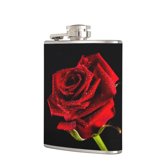 Schöne rote Rose Flachmann (Links)