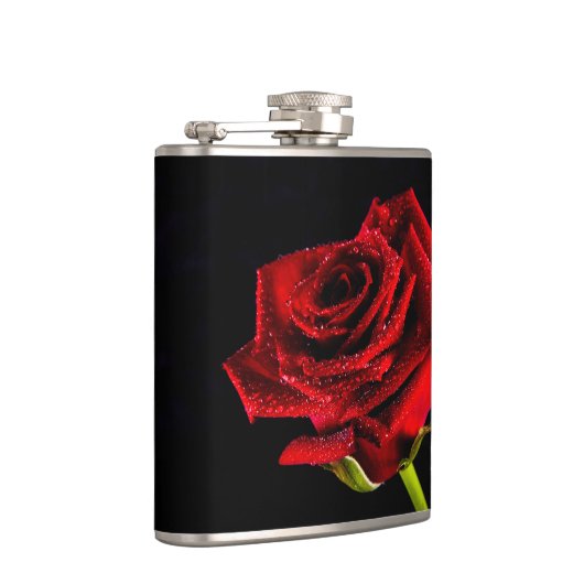 Schöne rote Rose Flachmann (Rechts)