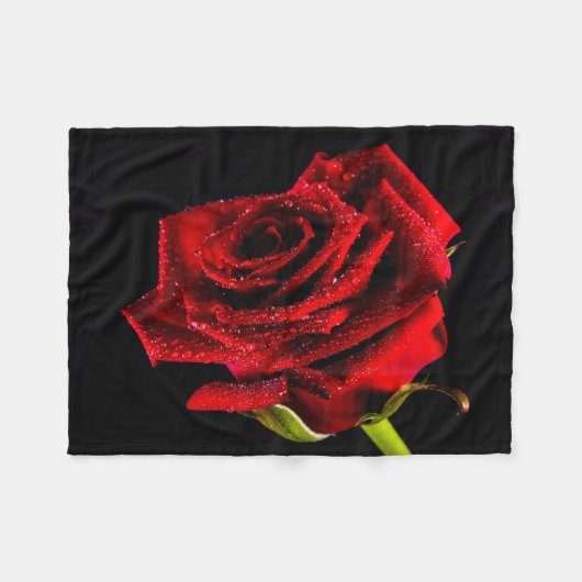 Schöne rote Rose Fleecedecke (Vorderseite (Horizontal))