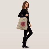 Schöne Rote Rose Floral Tote Tasche (Am Model)