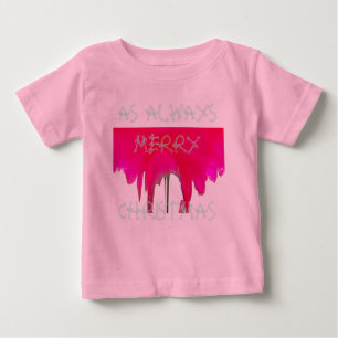 Schöne rote Rose Frohe Weihnachten Baby T-Shirt