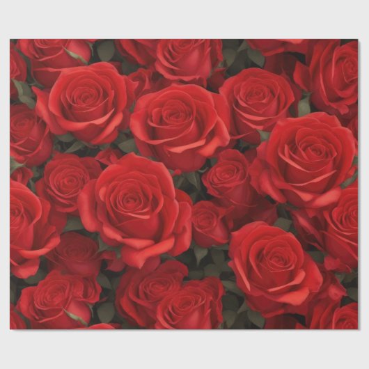 Schöne Rote Rose Geschenkpapier (Flach)
