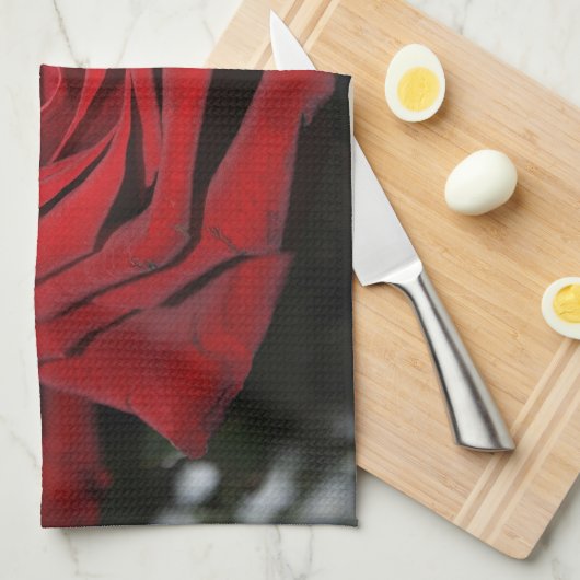 Schöne Rote Rose Geschirrtuch (Viertel Falte)