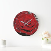 Schöne Rote Rose Große Wanduhr (Zuhause)