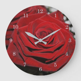 Schöne Rote Rose Große Wanduhr