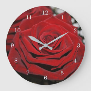 Schöne Rote Rose Große Wanduhr