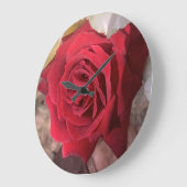 Schöne Rote Rose Große Wanduhr (Winkel)