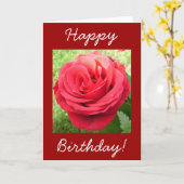Schöne Rote Rose Happy Birthday Karte (Gelbe Blume)