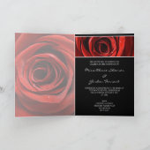 Schöne Rote Rose Hochzeitskarte Einladung - Schwar (Innenseite)
