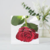 Schöne Rote Rose Ihrer Textflachkarte (Stehend Vorderseite)