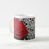 Schöne Rote Rose Kaffeetasse (Vorderseite Links)