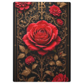 Schöne rote Rose Klemmbrett (Rückseite)
