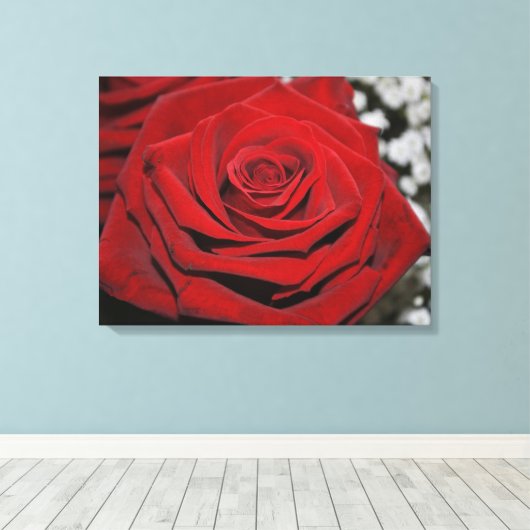 Schöne Rote Rose Leinwanddruck (Insitu (Holzboden))