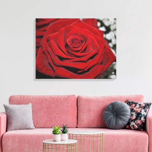 Schöne Rote Rose Leinwanddruck (Insitu (Wohnzimmer))