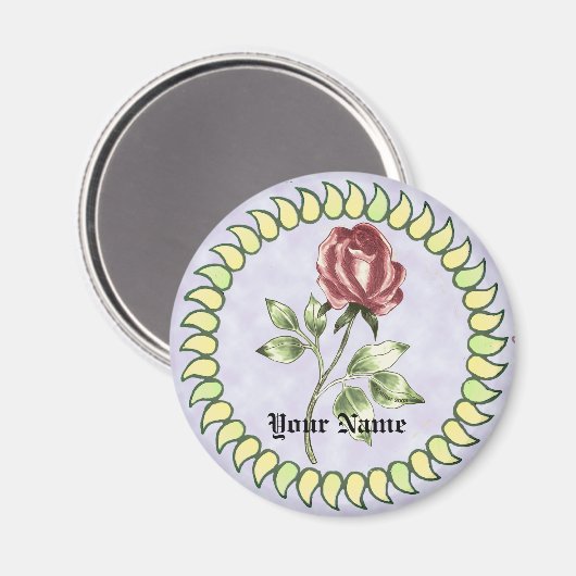 Schöne Rote Rose Magnet (Vorderseite/Rückseite)