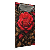 Schöne rote Rose Mini Klemmbrett (Schrägansicht)
