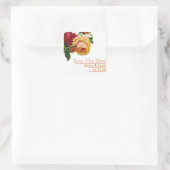 Schöne Rote Rose mit Blumengolden Save the Date Quadratischer Aufkleber (Tasche)