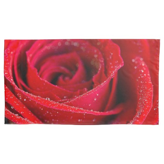 Schöne Rote Rose mit Wasserfällen Kissenbezug (Vorderseite)