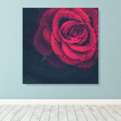 Schöne Rote Rose mit Wasserfällen Leinwanddruck (Insitu (Holzboden))