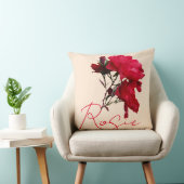 Schöne rote Rose Name Rosie individuell anpassbar Kissen (Stuhl )