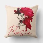 Schöne rote Rose Name Rosie individuell anpassbar Kissen (Vorderseite)