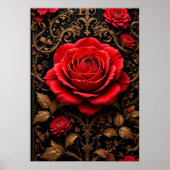 Schöne rote Rose Poster (Vorne)
