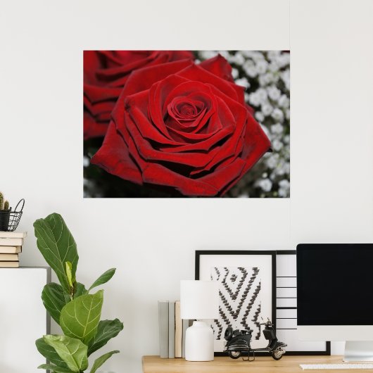 Schöne Rote Rose Poster (Heimbüro)