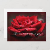 Schöne Rote Rose Postkarte |Anpassbare Meldung (Vorne/Hinten)