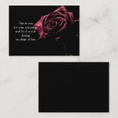 Schöne Rote Rose Schwarzer Hintergrund Danke Karte (Vorne/Hinten)