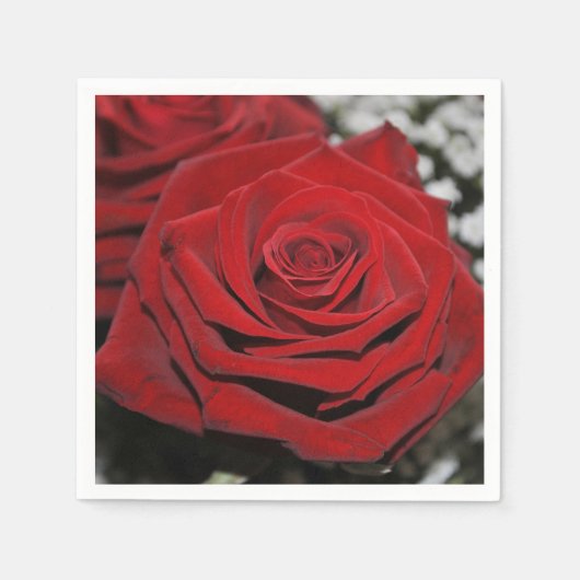 Schöne Rote Rose Serviette (Vorderseite)