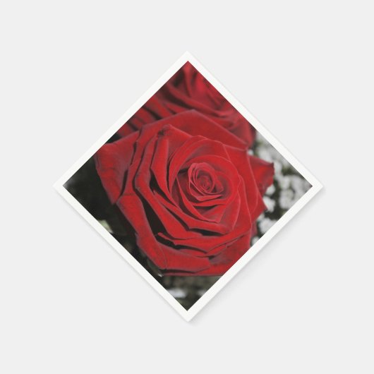 Schöne Rote Rose Serviette (Ecke)