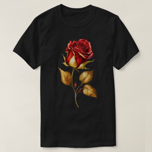 Schöne rote Rose T-Shirt (Design vorne)