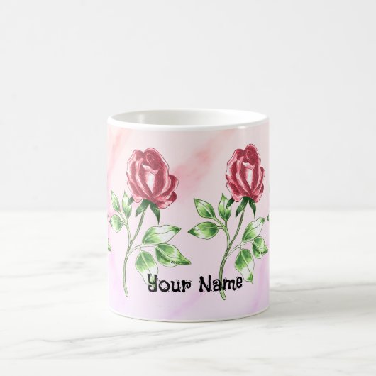 Schöne Rote Rose Tasse (Mittel)