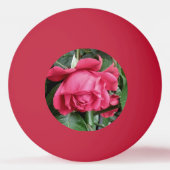 Schöne Rote Rose Tischtennisball (Rückseite)