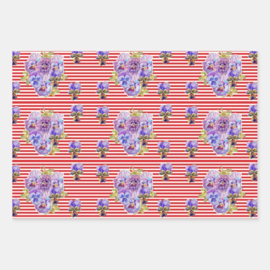 Schöne Rote Rose und Aquarellmalerei Geschenkpapier Set (Vorderseite 2)