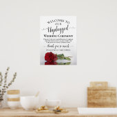 Schöne Rote Rose Unplugged Wedding Zeremonie Poster (Küche)