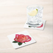 Schöne Rote Rose Untersetzer Set (Vor Ort)