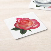 Schöne Rote Rose Untersetzer Set (angewinkelt)