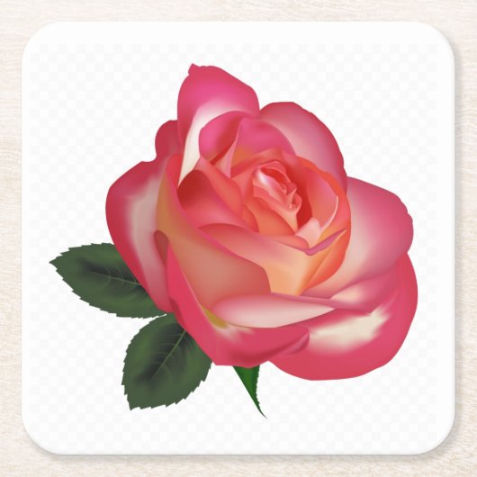 Schöne Rote Rose Untersetzer Set (Vorderseite)