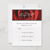 Schöne Rote Rose Wedding RSVP (Vorderseite)